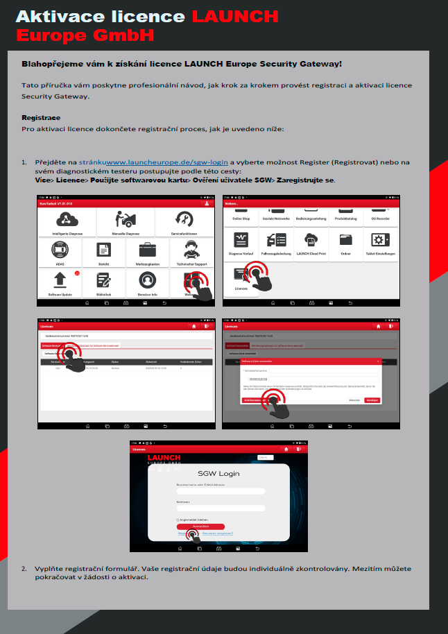 Launch Europe – Podrobný návod: Registrace na SGW Platformu (SGW Portal) 2
